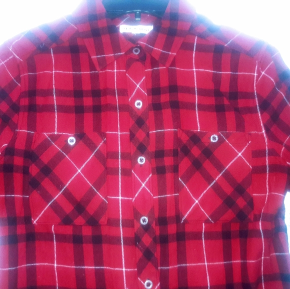 Scotch Plaid Red  Flannel Botton Dawn Shirt M - Picture 2 of 8